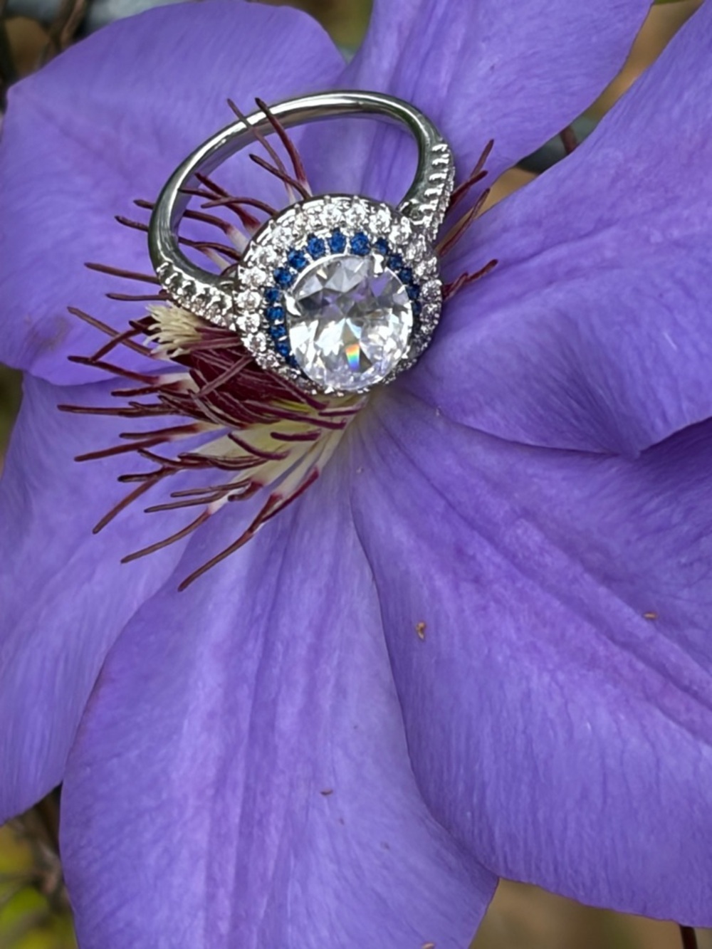 Platinum 2 carat Moissanite ring